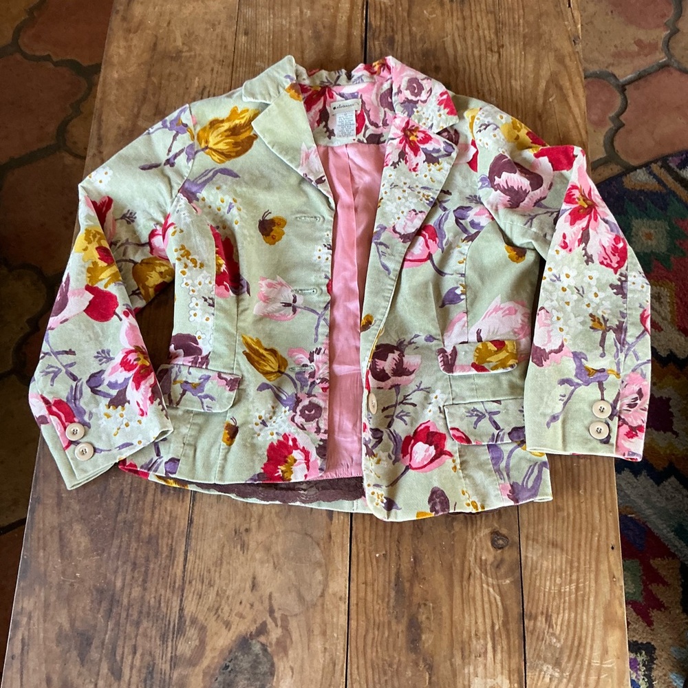 Elevenses floral velour jacket